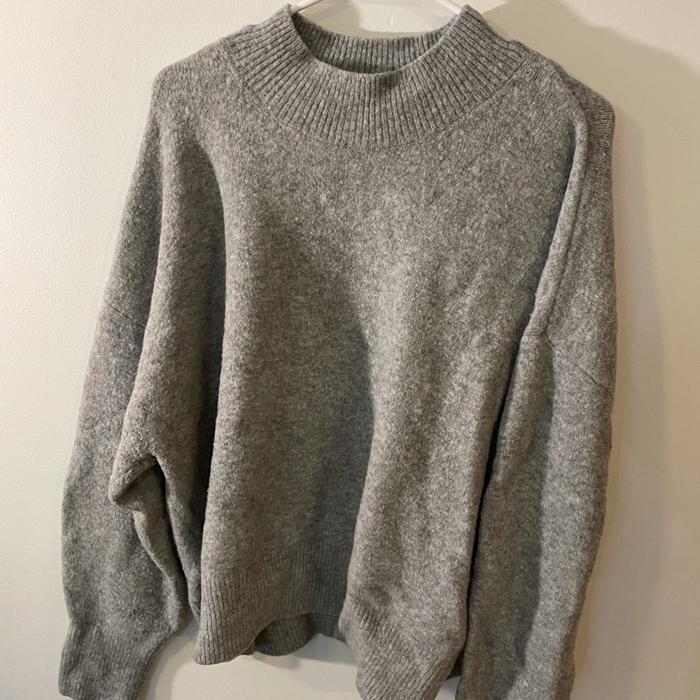 Grey mock neck sweater